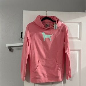 The Black Dog Pink Crewneck with Black Logo Patch